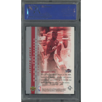 Graded 2003-04 Upper Deck UD LeBron James #9 Phenomenal Beginning Rookie RC Basketball Card PSA 10 Gem Mint | PSA 10 Gem Mint Graded Rookie Card | vintageantiquesgifts.com