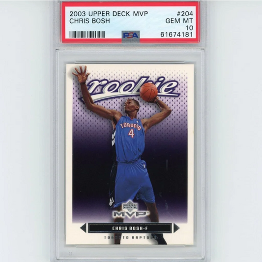 Graded 2003-04 Upper Deck UD MVP Chris Bosh #204 Rookie RC Basketball Card PSA 10 Gem Mint | Hall of Fame Sports Memorabilia | vintageantiquesgifts.com