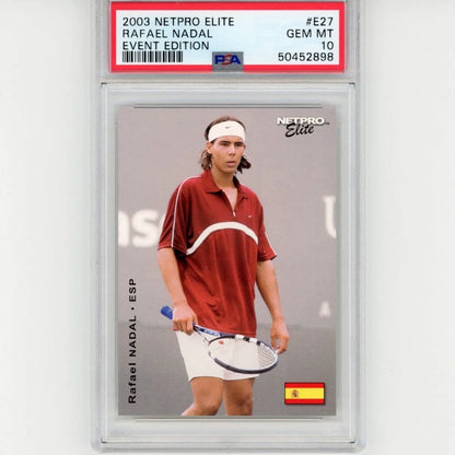 Rafael Nadal 2003 Netpro Elite GEM MT 10 tennis card PSA graded E27 event edition