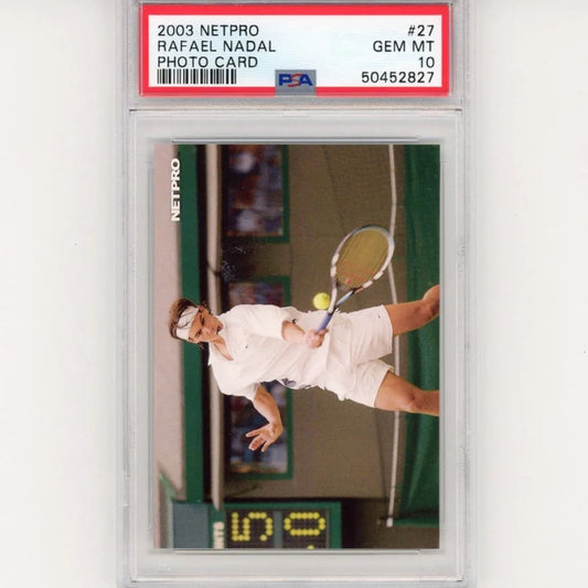 Mint 10 PSA graded 2003 NetPro Rafael Nadal rookie card in Gem Mint condition