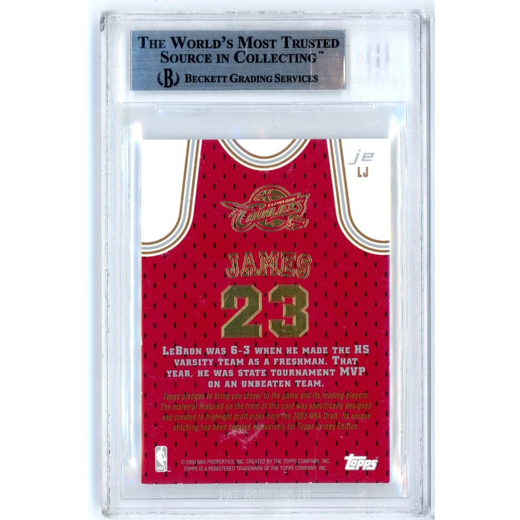 Graded 2003 Topps Jersey Edition LeBron James LJ Rookie RC Basketball Card BGS 9 Mint | BGS 9 Mint Graded Rookie Card | vintageantiquesgifts.com