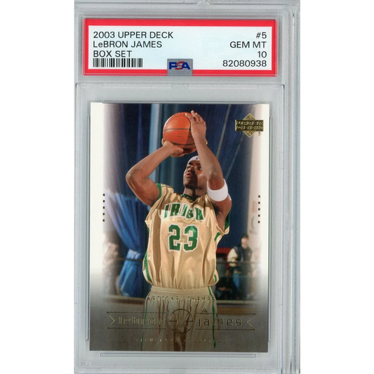 Graded 2003 Upper Deck LeBron James rookie basketball card for sale