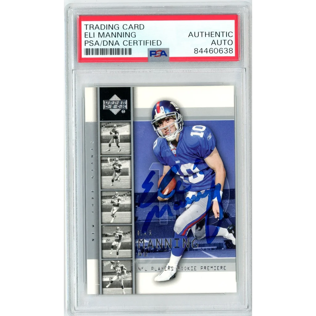 Signed 2003 Upper Deck Eli Manning NY Giants rookie card PSA auto