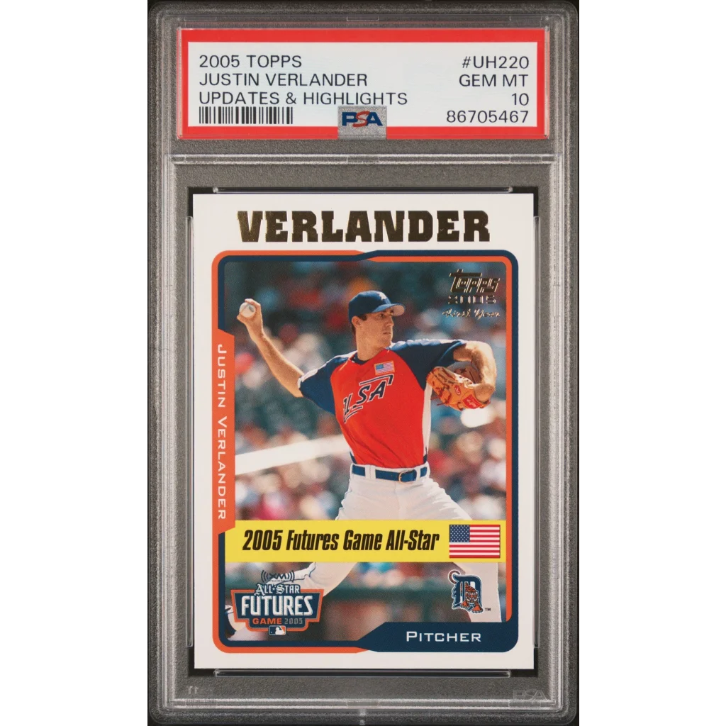PSA Graded 2005 Topps Justin Verlander Rookie Card baseball card image