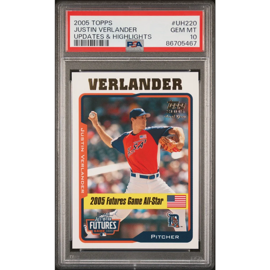 PSA Graded 2005 Topps Justin Verlander Rookie Card baseball card image
