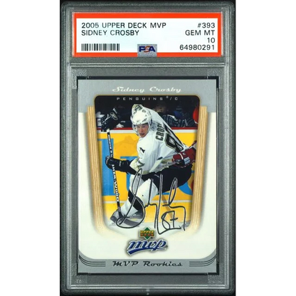 Sidney Crosby Upper Deck MVP rookie card PSA Gem Mint 10 for collectors