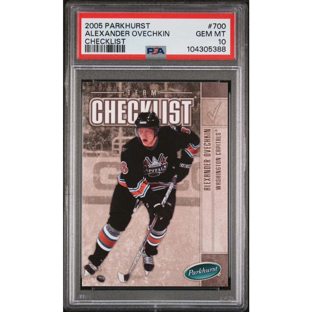 PSA Graded 2005 Parkhurst Alexander Ovechkin Checklist hockey card image