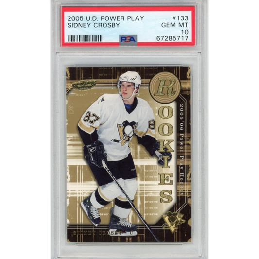 Graded 2005 Upper Deck Powerplay Sidney Crosby #133 Rookie RC Hockey Card PSA 10 Gem Mint | Hall of Fame Sports Memorabilia | vintageantiquesgifts.com