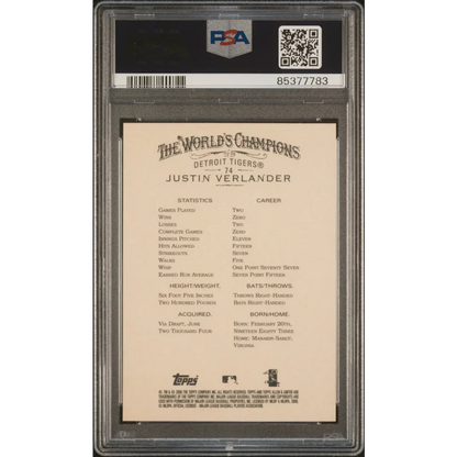 Graded 2006 Topps Allen & Ginter Justin Verlander #74 Rookie RC Baseball Card PSA 10 Gem Mint | PSA 10 Gem Mint Graded Rookie Card | vintageantiquesgifts.com