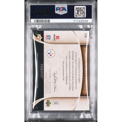 Graded 2006 UD Exquisite Collection Exquisite Endorsements Ben Roethlisberger #EE-BR /35 Autographed Football Card PSA 8 | PSA 8 NM-MT Graded Football Card | vintageantiquesgifts.com