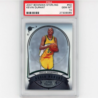 Graded 2007-08 Bowman Sterling Kevin Durant #KD Rookie RC Basketball Card PSA 10 Gem Mint | Hall of Fame Sports Memorabilia | vintageantiquesgifts.com