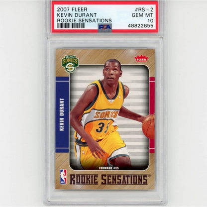 Graded 2007-08 Fleer Kevin Durant RS-2 Rookie PSA 10 Gem Mint card