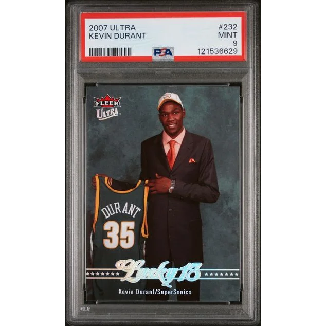 Graded 2007-08 Fleer Ultra Kevin Durant #232 Rookie PSA 9 Slab