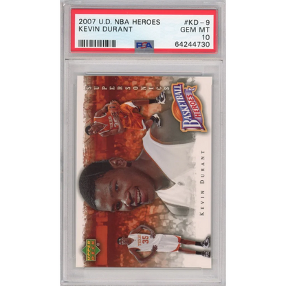 Graded 2007-08 Upper Deck UD NBA Heroes Kevin Durant #KD-9 Rookie RC Basketball Card PSA 10 Gem Mint | Hall of Fame Sports Memorabilia | vintageantiquesgifts.com