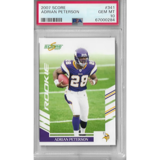 Graded 2007 Score Adrian Peterson #341 Rookie RC PSA 10 Gem Mint Card