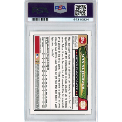 Graded 2008 Topps Update & Highlights Max Scherzer #UH280 Rookie RC Baseball Card PSA 9 Mint | PSA 9 Mint Graded Rookie Card | vintageantiquesgifts.com