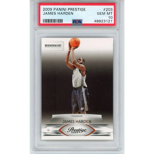 Graded PSA 10 Gem Mint 2009-10 Panini Prestige James Harden #203 Rookie Card