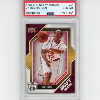 Graded PSA 10 Gem Mint 2009-10 Upper Deck James Harden #40 Rookie Card