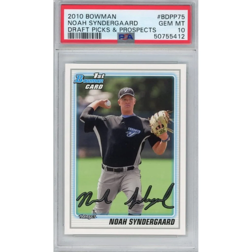 Graded PSA 10 gem mint 2010 Bowman Noah Syndergaard rookie card signed
