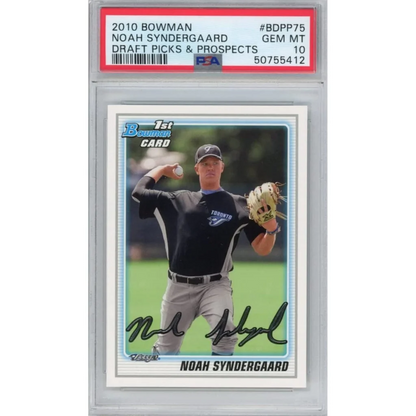 Graded PSA 10 gem mint 2010 Bowman Noah Syndergaard rookie card signed