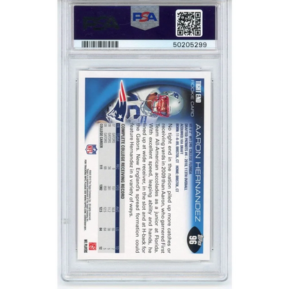 Graded PSA 10 2010 Topps Aaron Hernandez #96 Rookie Card
