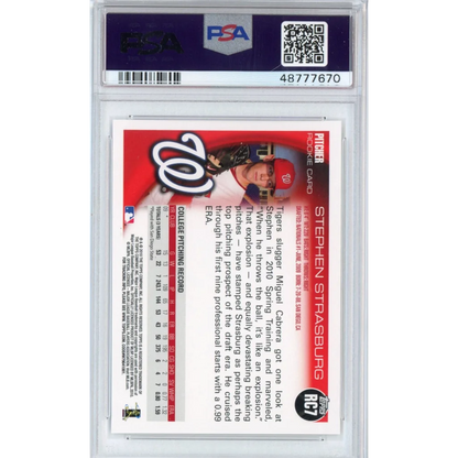 Graded 2010 Topps Holiday Stephen Strasburg #RC7 Factory Set Bonus Rookie RC Baseball Card PSA 10 Gem Mint | PSA 10 Gem Mint Graded Rookie Card | vintageantiquesgifts.com
