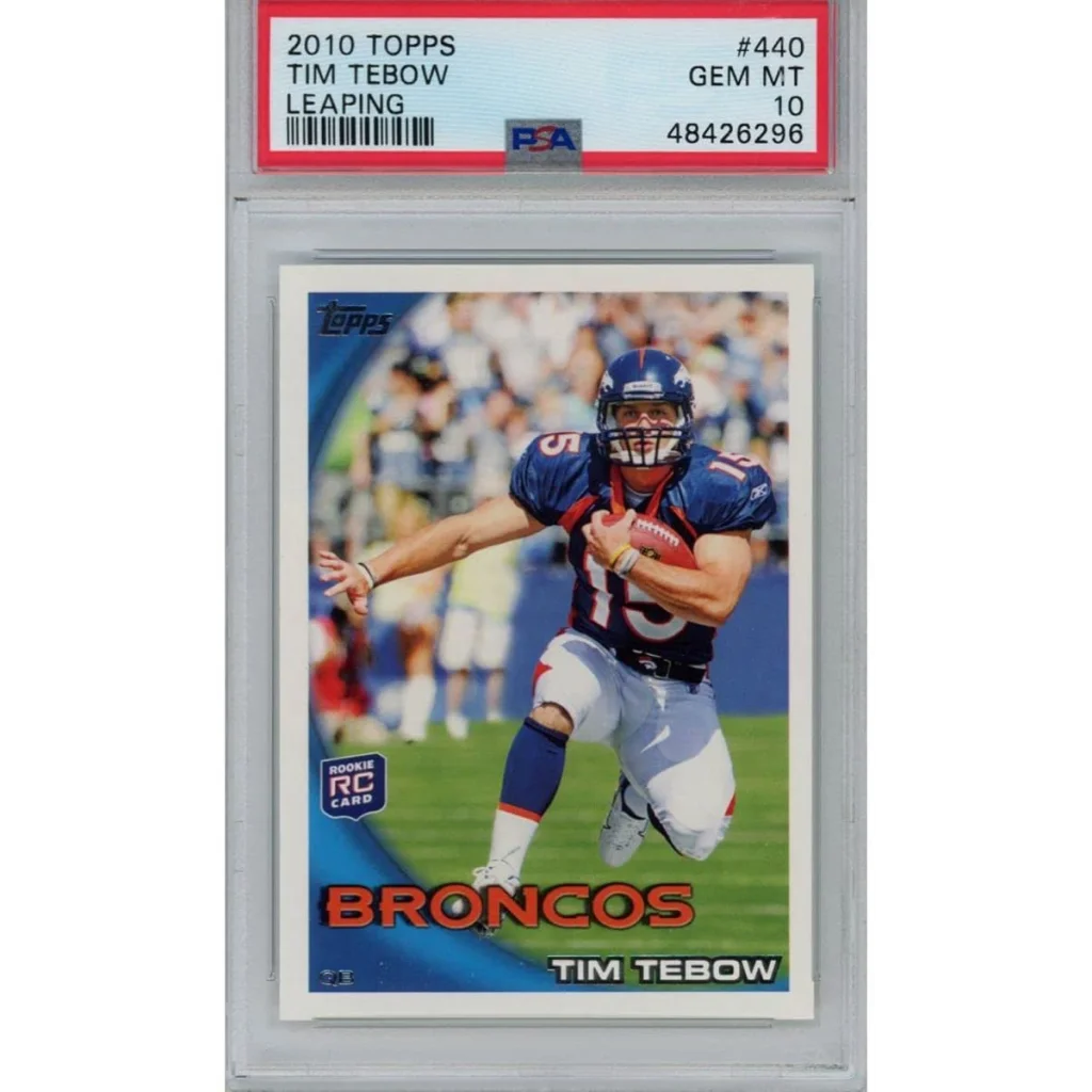 PSA graded 2010 Topps Tim Tebow football card gem