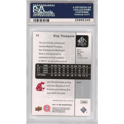 PSA graded 2011 Klay Thompson rookie card for basketball card collectors