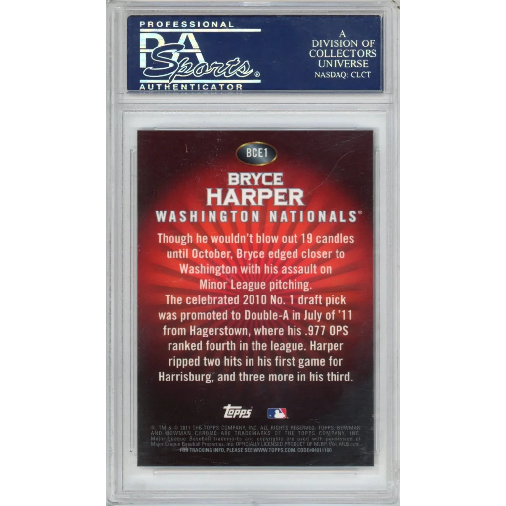 Graded PSA 10 2011 Topps Bowman Chrome Bryce Harper red rookie card