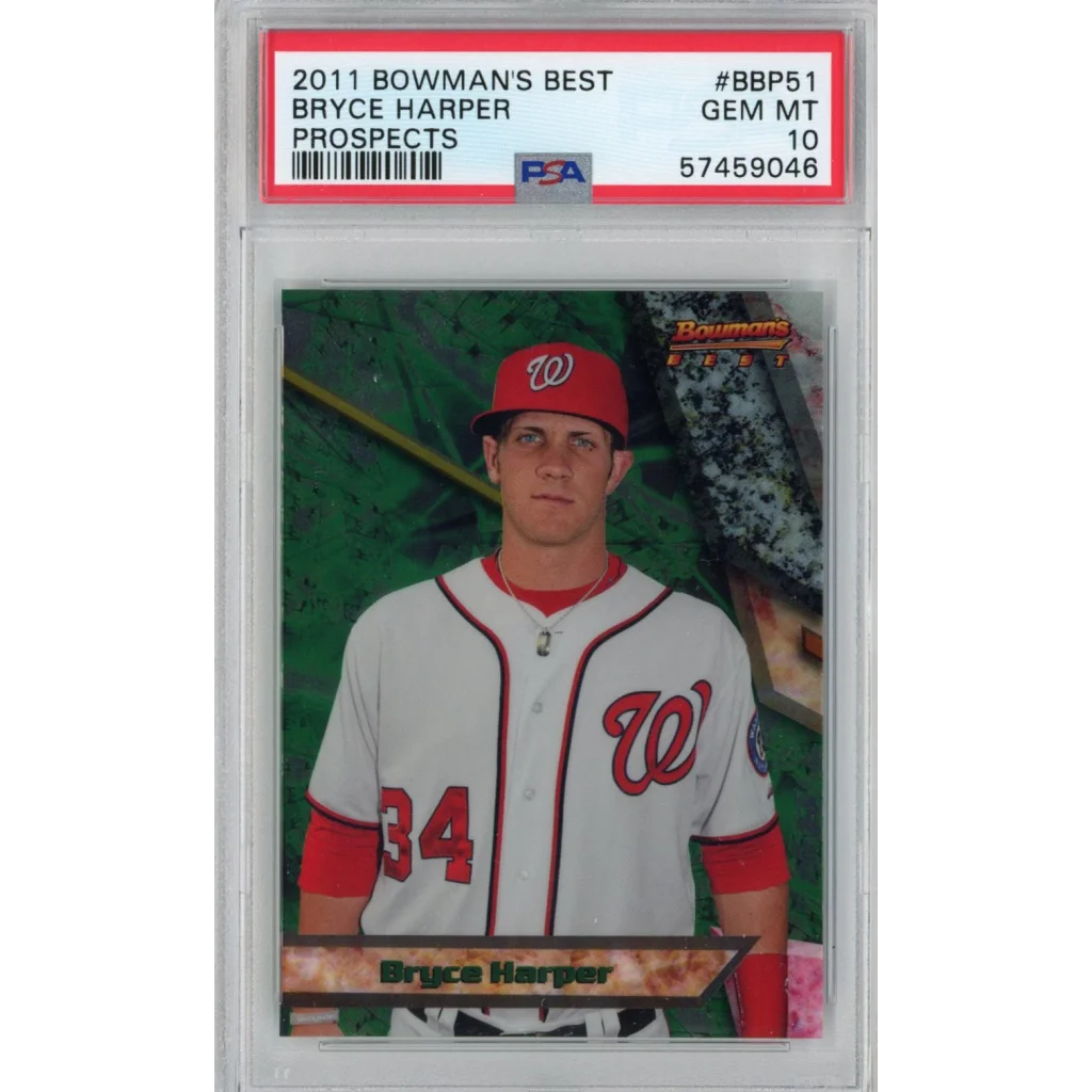 Graded PSA 10 Gem Mint 2011 Bowman’s Best Bryce Harper #BBP51 Rookie Card