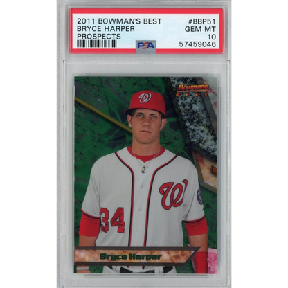 Graded PSA 10 Gem Mint 2011 Bowman’s Best Bryce Harper #BBP51 Rookie Card