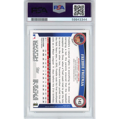 PSA graded 2011 Topps Freddie Freeman professional sports card image