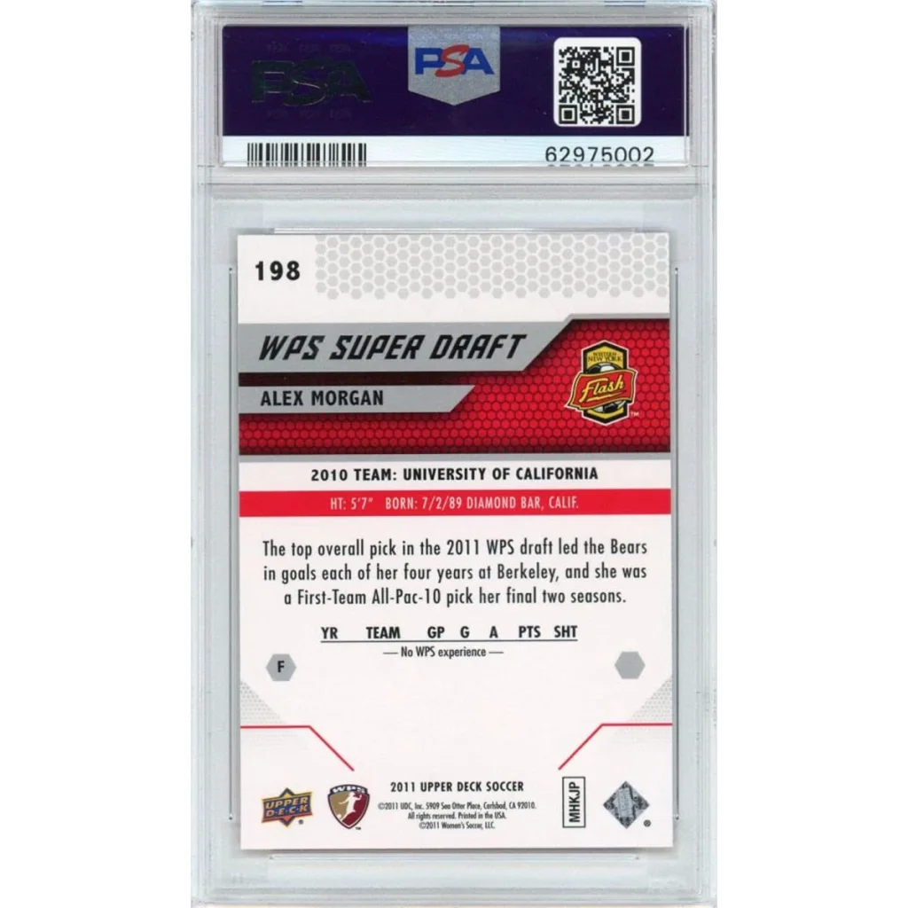 Graded PSA 10 2011 Upper Deck MLS Alex Morgan #198 Rookie RC Soccer Card