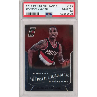 PSA graded Damian Lillard 2012 Panini Brilliance rookie card from professional sports authenticator