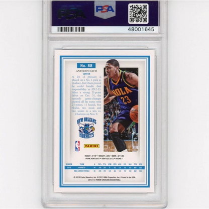 Graded PSA 10 2012-13 Panini Crusade Anthony Davis #88 Rookie Card