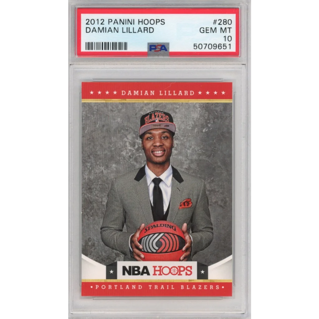 PSA 10 Damian Lillard 2012 Panini Hoops Rookie Card GEM MT 10 image