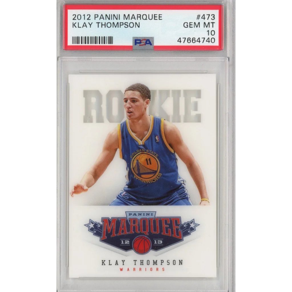 PSA Graded 2012 Panini Marquee Klay Thompson Rookie Basketball Card in Treasure box