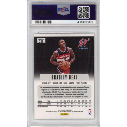 Graded 2012-13 Panini Prizm Bradley Beal #238 Rookie RC Basketball Card PSA 10 Gem Mint | PSA 10 Gem Mint Graded Rookie Card | vintageantiquesgifts.com