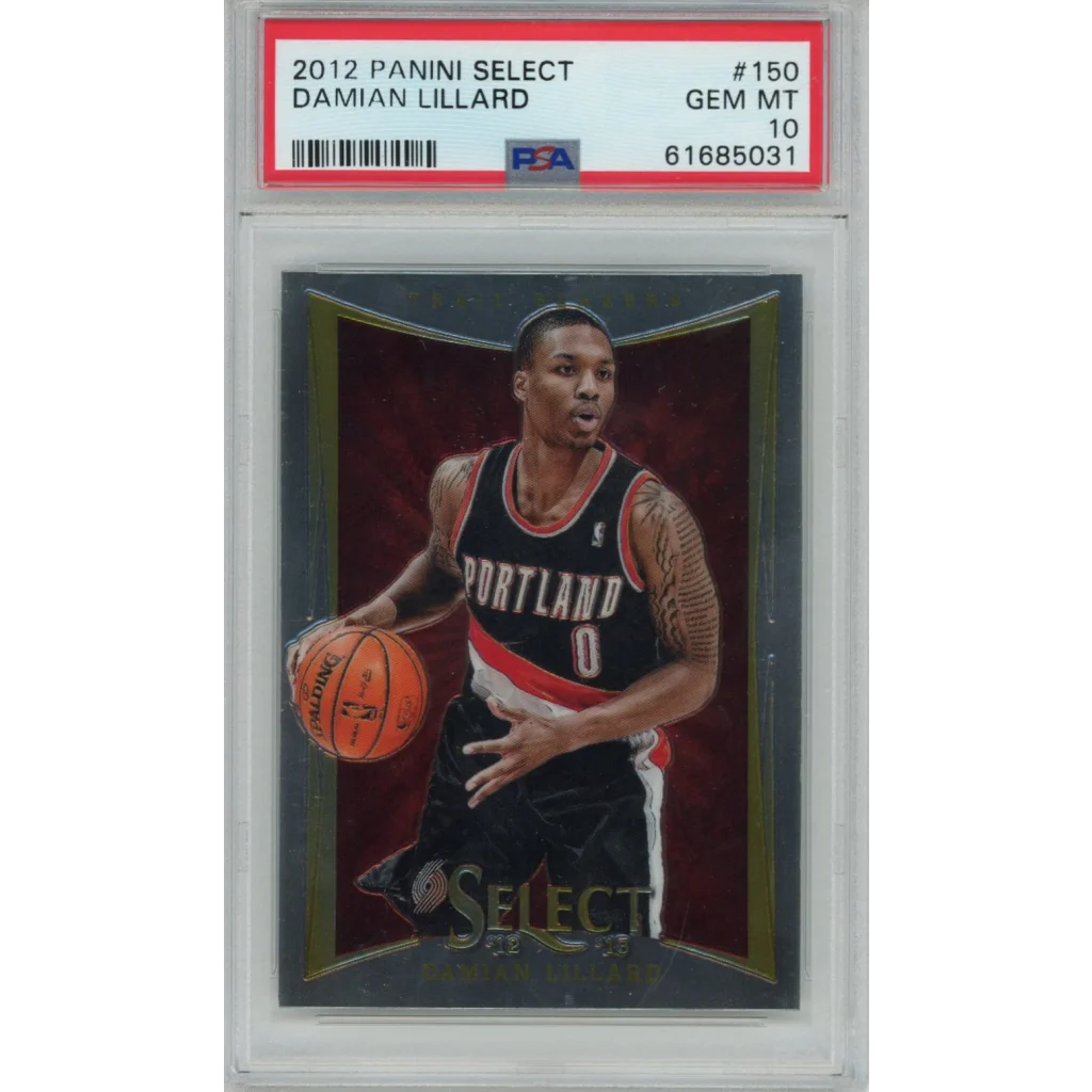 Graded PSA 10 Gem Mint 2012-13 Panini Select Damian Lillard #150 Rookie Card