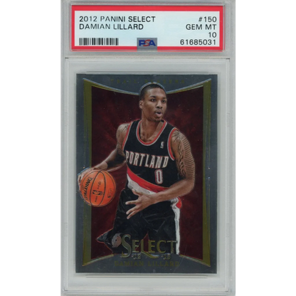 Graded PSA 10 Gem Mint 2012-13 Panini Select Damian Lillard #150 Rookie Card
