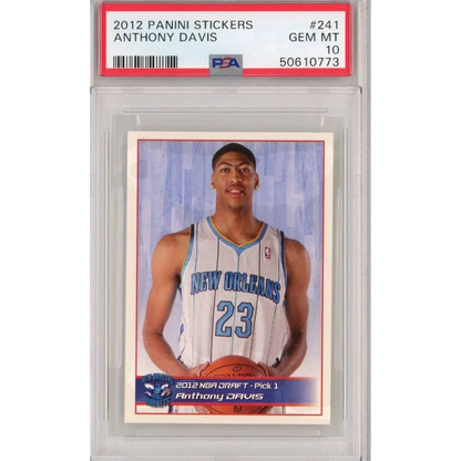Graded PSA 10 Gem Mint 2012-13 Panini Stickers #241 Anthony Davis Rookie Card