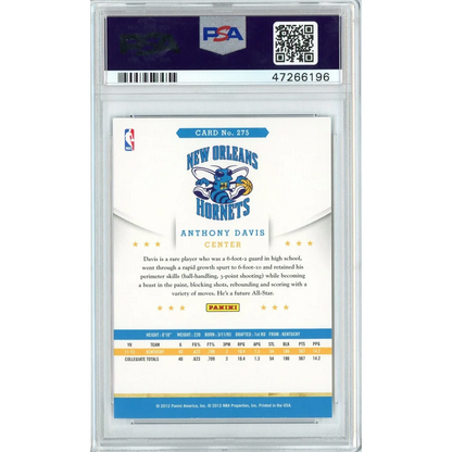 Graded PSA 10 2012 Panini Hoops Anthony Davis #275 Rookie Card 47266196
