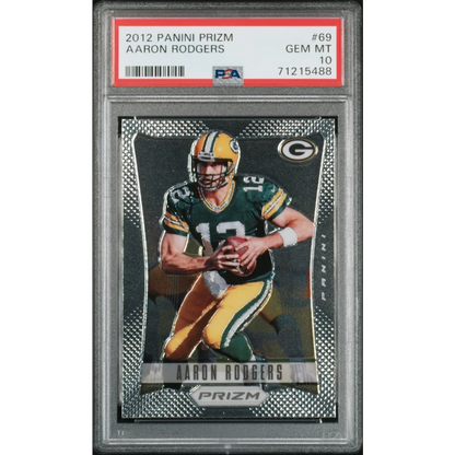 Graded 2012 Panini Prizm Aaron Rodgers #69 Football Card PSA 10 Gem Mint | Hall of Fame Sports Memorabilia | vintageantiquesgifts.com