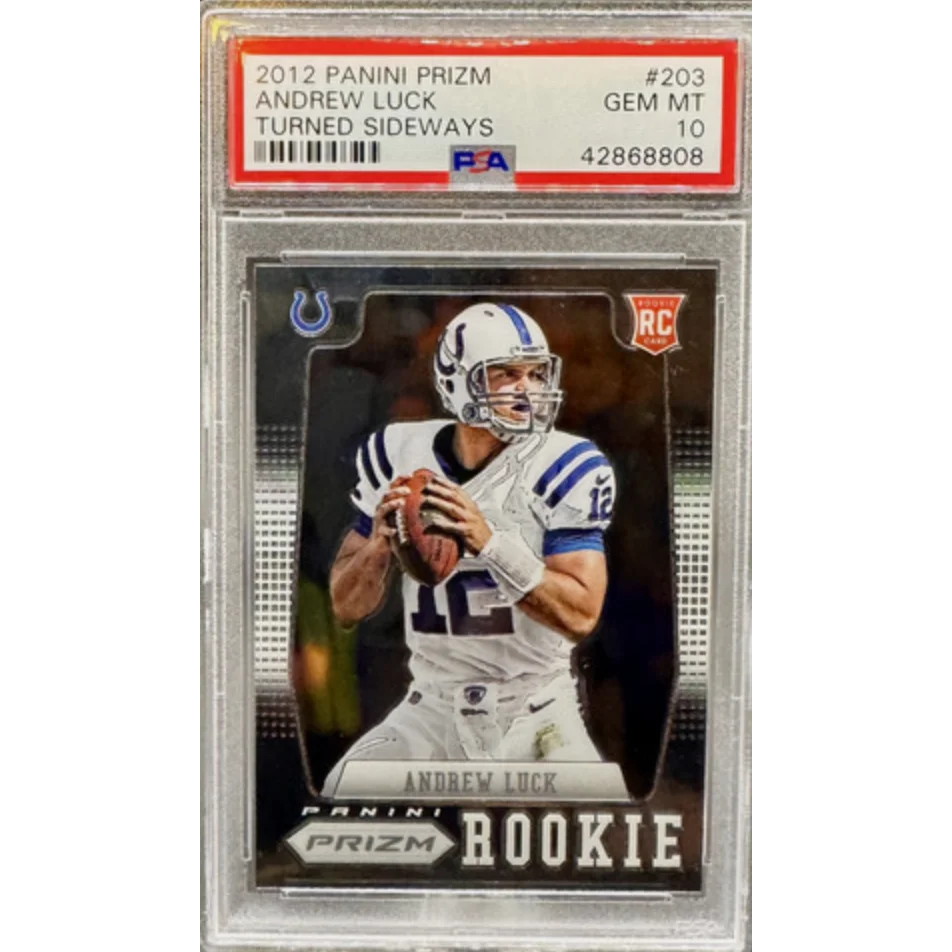Graded PSA 10 2012 Panini Prizm Andrew Luck #203 Rookie Card Sideways