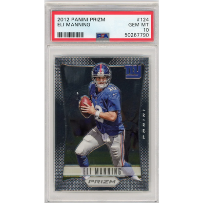 Graded 2012 Panini Prizm Eli Manning #124 Football Card PSA 10 Gem Mint | Hall of Fame Sports Memorabilia | vintageantiquesgifts.com