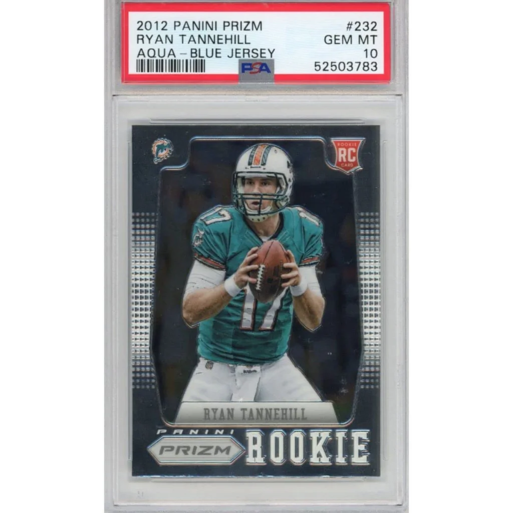 Graded PSA 10 2012 Panini Prizm Ryan Tannehill #232 Aqua Blue Rookie Card