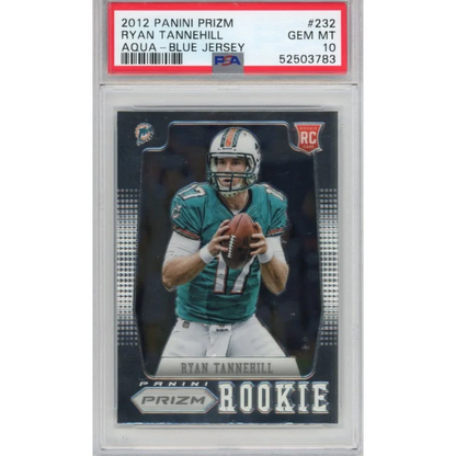 Graded PSA 10 2012 Panini Prizm Ryan Tannehill #232 Aqua Blue Rookie Card