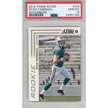 Graded 2012 Panini Score Ryan Tannehill #375 Scrambling Rookie RC Football Card PSA 10 Gem Mint | Hall of Fame Sports Memorabilia | vintageantiquesgifts.com