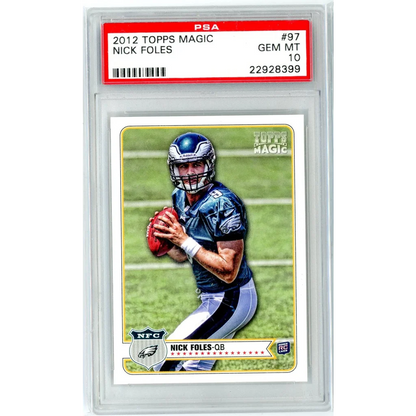 Image of a PSA 10 Nick Foles 2012 Topps Magic football card for sale