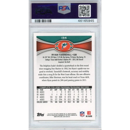 PSA graded Ryan Tannehill 2012 Topps rookie card for collectors